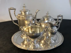 Online Pamono 800 Silver Coffee or Tea Service by W. Lameyer & Sohn, Hannover, 1888, Set of 5
