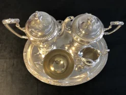Online Pamono 800 Silver Coffee or Tea Service by W. Lameyer & Sohn, Hannover, 1888, Set of 5