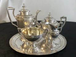 Online Pamono 800 Silver Coffee or Tea Service by W. Lameyer & Sohn, Hannover, 1888, Set of 5