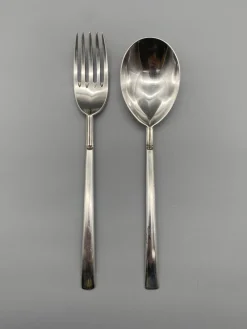 Pamono 925 Silver Fork and Spoon by Carlo Scarpa for Cleto Munari, 1977, Set of 2> Cutlery & Serving Utensils