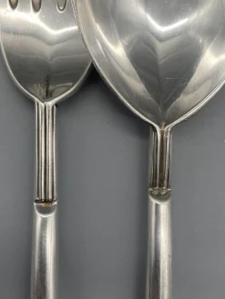 Pamono 925 Silver Fork and Spoon by Carlo Scarpa for Cleto Munari, 1977, Set of 2><noscript><img width=