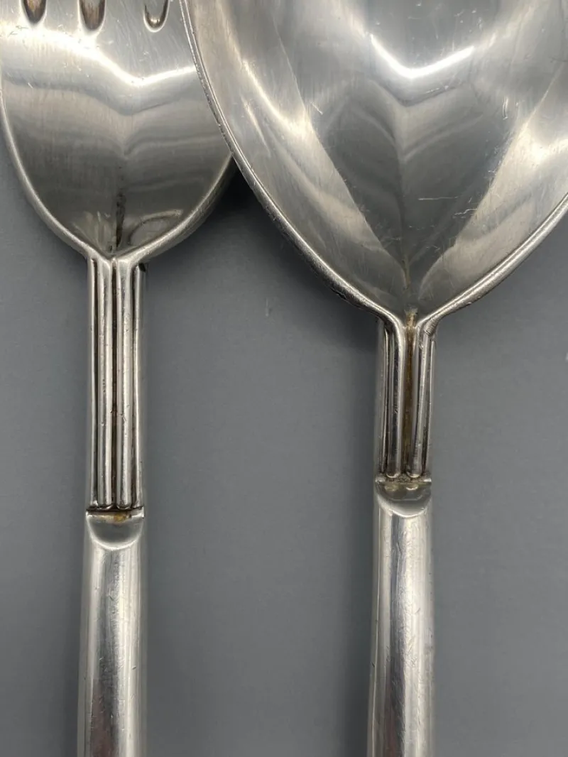 Pamono 925 Silver Fork and Spoon by Carlo Scarpa for Cleto Munari, 1977, Set of 2> Cutlery & Serving Utensils