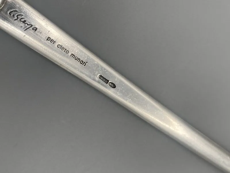 Pamono 925 Silver Fork and Spoon by Carlo Scarpa for Cleto Munari, 1977, Set of 2> Cutlery & Serving Utensils