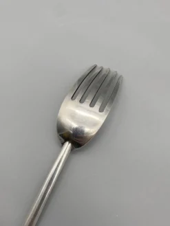 Pamono 925 Silver Fork and Spoon by Carlo Scarpa for Cleto Munari, 1977, Set of 2><noscript><img width=