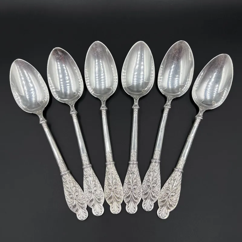 Outlet Pamono 6 Teaspoons in Silver, Art Nouveau, France, Ravinet Denfert, 1890s, Set of 6