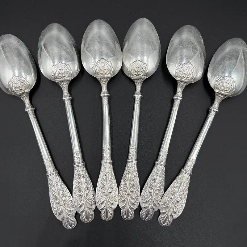 Outlet Pamono 6 Teaspoons in Silver, Art Nouveau, France, Ravinet Denfert, 1890s, Set of 6
