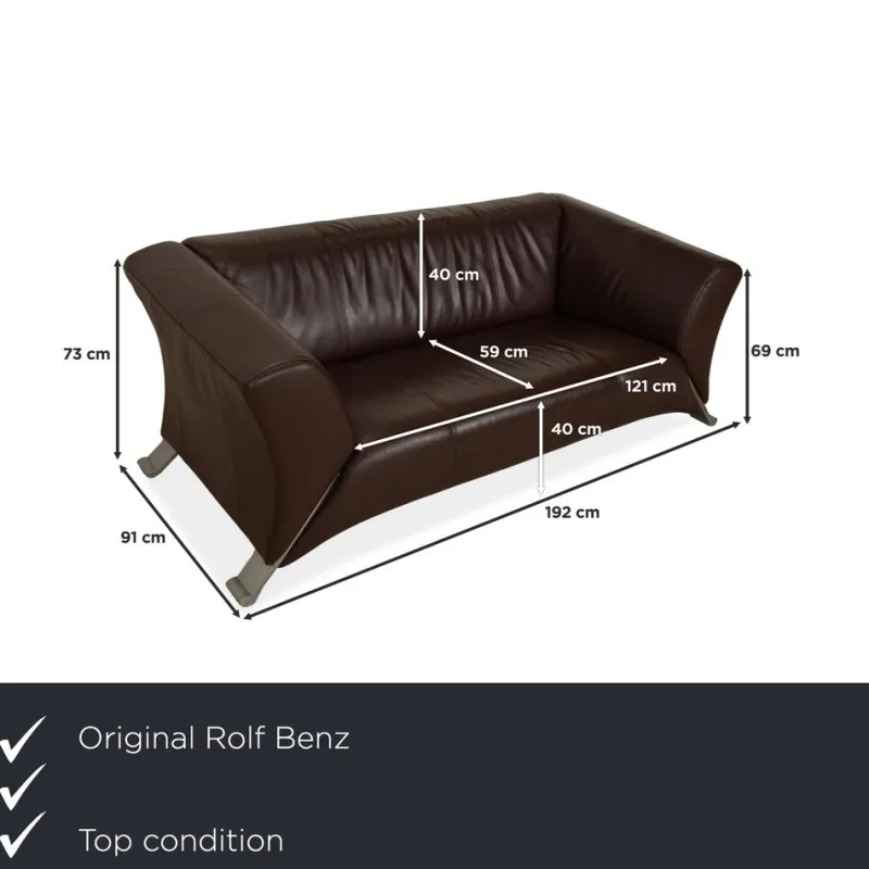 Pamono 322 Three-Seater Sofa in Leather from Rolf Benz> Couches & Sofas