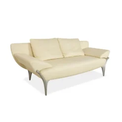 Discount Pamono 1600 Two-Seater Sofa and Ottoman in Leather by Rolf Benz, Set of 2