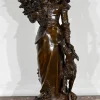 Pamono A. Gaudez, L’élégante et son chien, 19th Century, Bronze> Art Nouveau