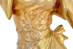 Pamono A. Lefebvre, Snake Charmer Lady, 1900s, Fire-Gilded Bronze><noscript><img width=