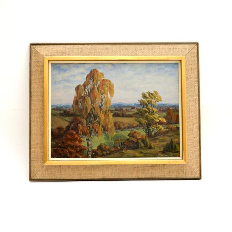 Sale Pamono A. Madssen, Impressionist Style Landscape, 1925, Oil on Canvas