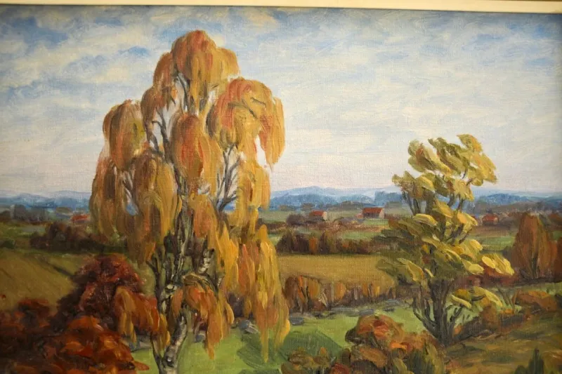 Sale Pamono A. Madssen, Impressionist Style Landscape, 1925, Oil on Canvas