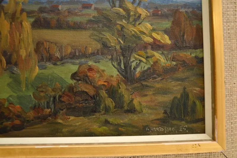 Sale Pamono A. Madssen, Impressionist Style Landscape, 1925, Oil on Canvas