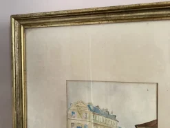 Pamono A. Paly, Parisian Street Scene with Berlin Bar, Watercolor, Framed><noscript><img width=