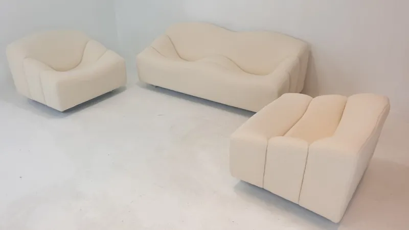 Pamono ABCD Sofa and Armchairs by Pierre Paulin for Artifort, 1960s, Set of 3> Living Room Sets