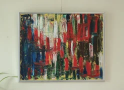 Hot Pamono Abstract Composition, Oil on Canvas, 1960s, Framed