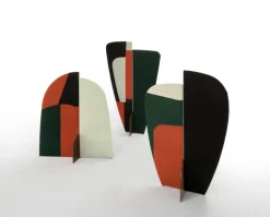 Pamono Abstract Kazimir Screen Type B in Green, Red, White, & Black by Julia Dodza for Colé><noscript><img width=