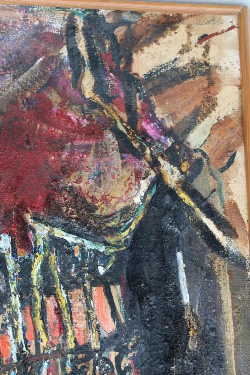 Clearance Pamono Abstract Painting, 1950s, Oil on Canvas