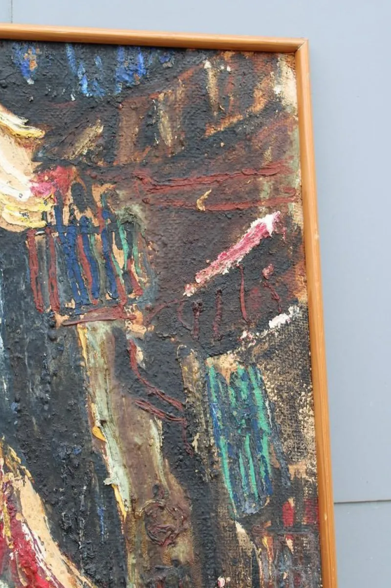 Clearance Pamono Abstract Painting, 1950s, Oil on Canvas