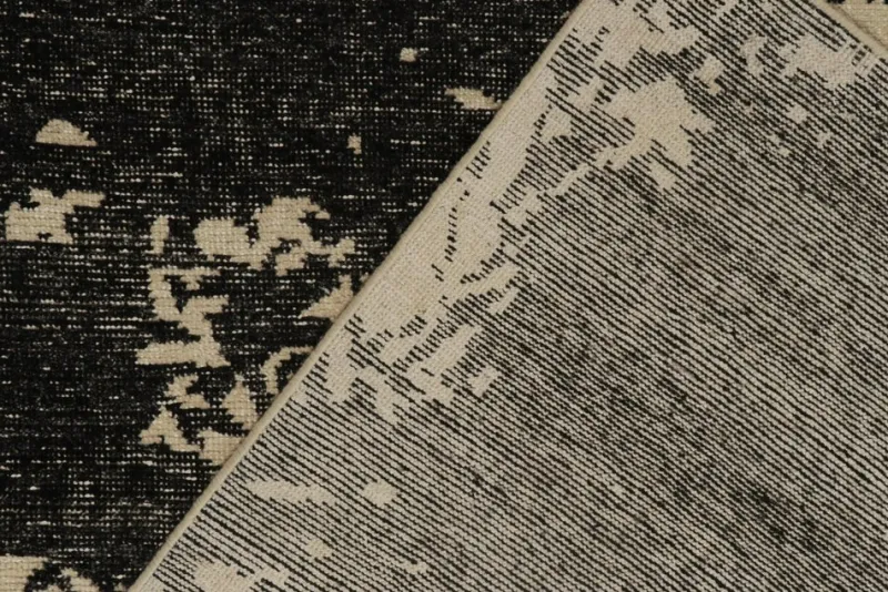 Pamono Abstract Rug in Beige with Black Script and Pattern from R&K Principal Jahanshah Nazmiyal> Carpets & Textiles|Carpets & Textiles