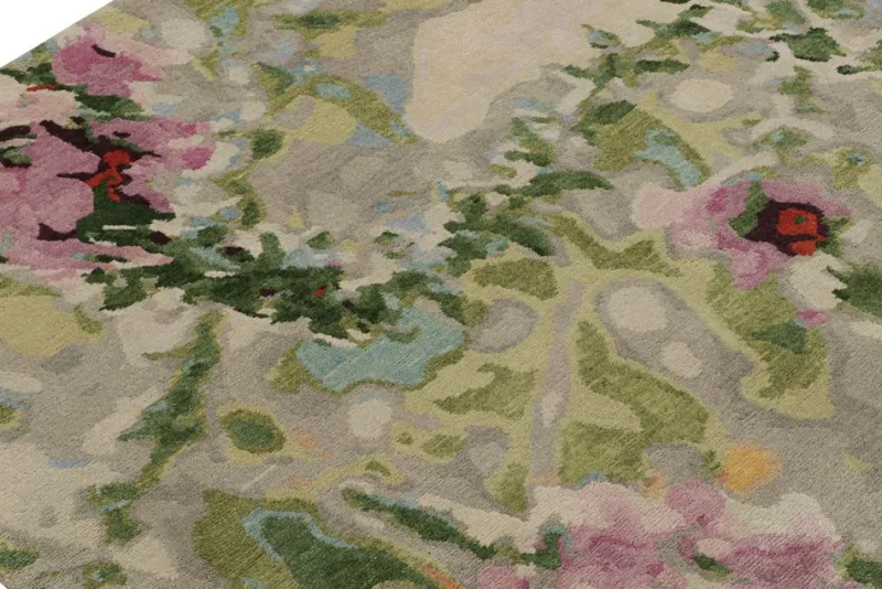 Online Pamono Abstract Rug in Green from R&K Principal Jahanshah Nazmiyal