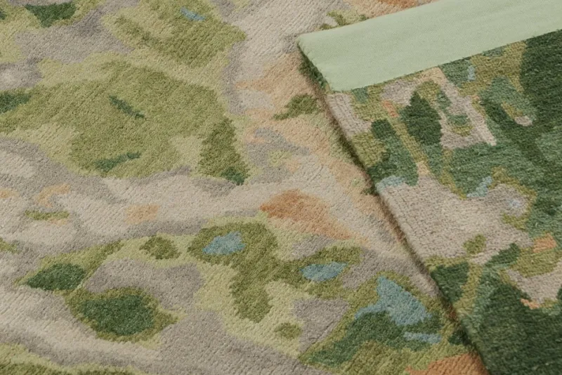 Online Pamono Abstract Rug in Green from R&K Principal Jahanshah Nazmiyal