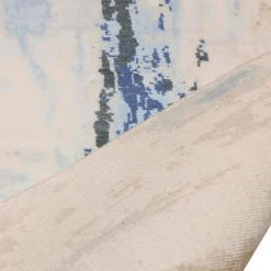 Pamono Abstract Rug with Beige and Blue Distressed Pattern from R&K Principal Jahanshah Nazmiyal><noscript><img width=