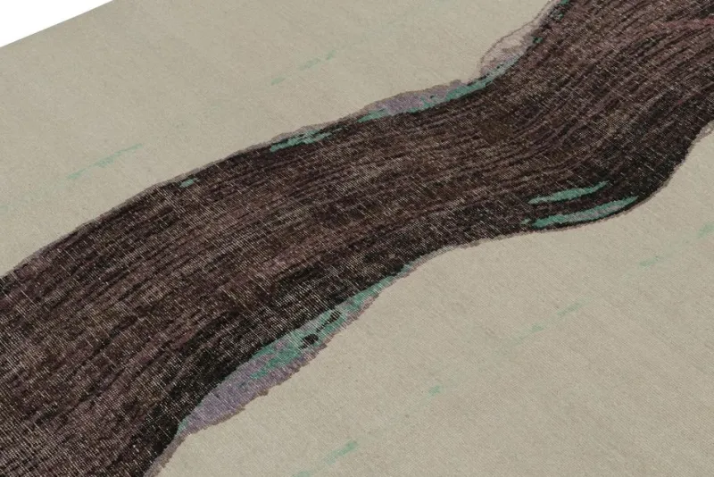 Outlet Pamono Abstract Rug with Purple Pattern from R&K Principal Jahanshah Nazmiyal