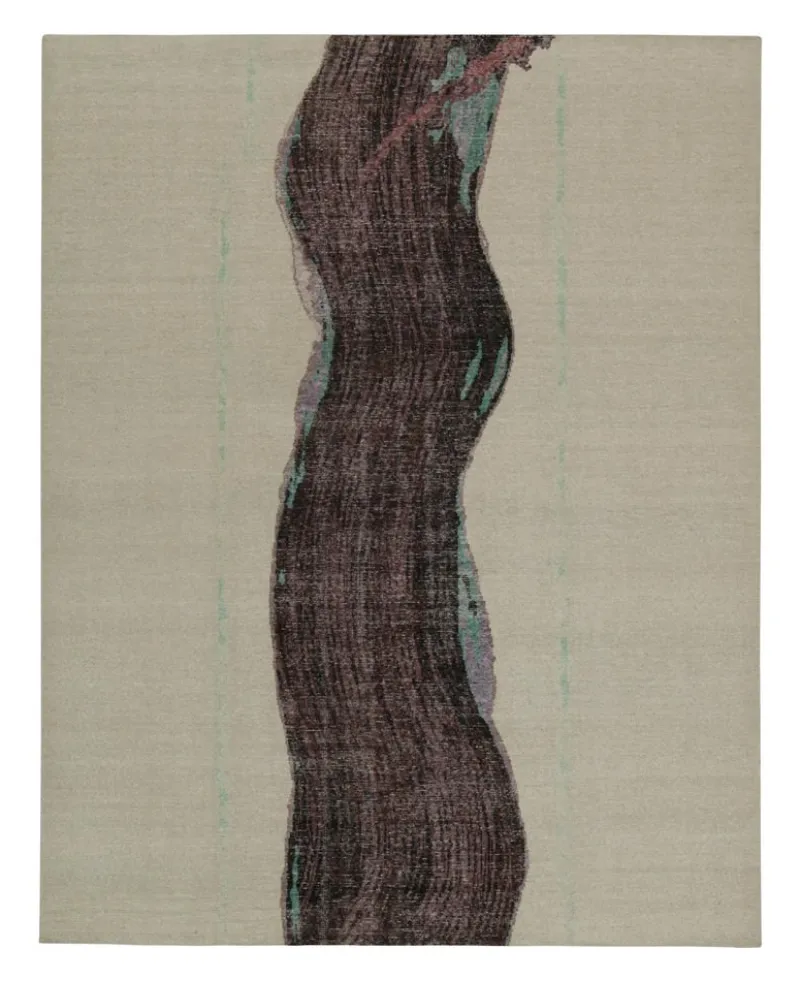 Outlet Pamono Abstract Rug with Purple Pattern from R&K Principal Jahanshah Nazmiyal