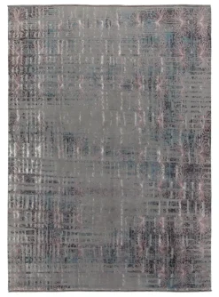 Hot Pamono Abstract Rug with Subdued Pink Floral Patterns from R&K Principal Jahanshah Nazmiyal