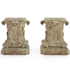 Discount Pamono Acanthus Leaf Carved Capitals, 1900, Set of 2