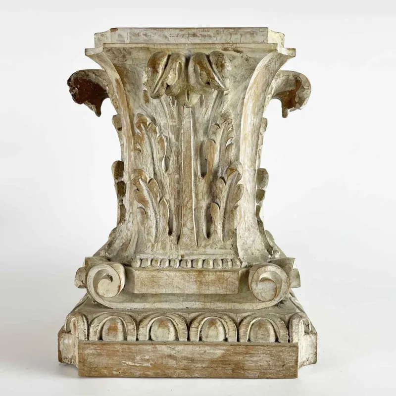 Discount Pamono Acanthus Leaf Carved Capitals, 1900, Set of 2