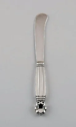 Pamono Acorn Butter Knives in Sterling Silver from Georg Jensen, Set of 6> Cutlery & Serving Utensils