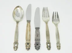 Online Pamono Acorn Cutlery in Sterling Silver by Johan Rohde for Georg Jensen, Set of 5