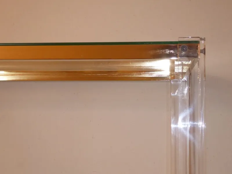Pamono Acrylic Glass, Acrylic & Brass Glass Shelf> Shelves & Wall Units