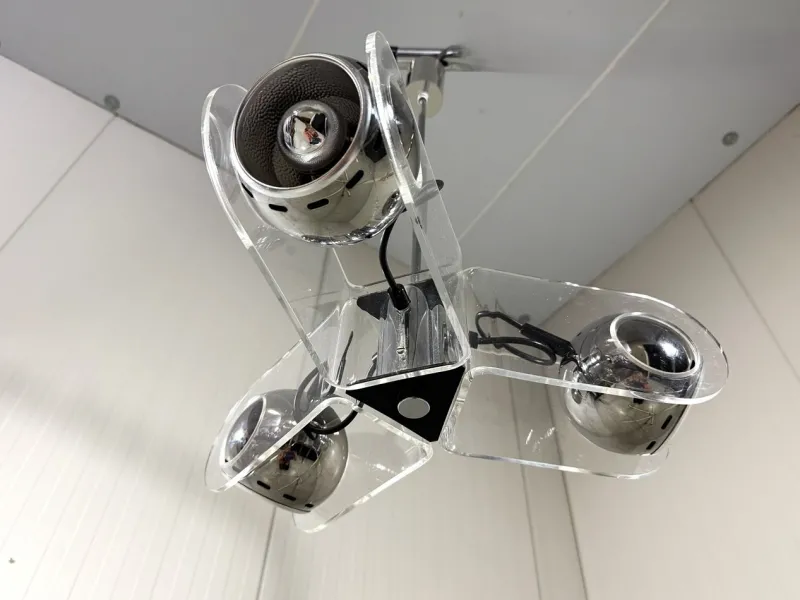 Pamono Acrylic Glass Hanging Lamp in the style of Gino Sarfatti, 1970s> Ceiling Lights