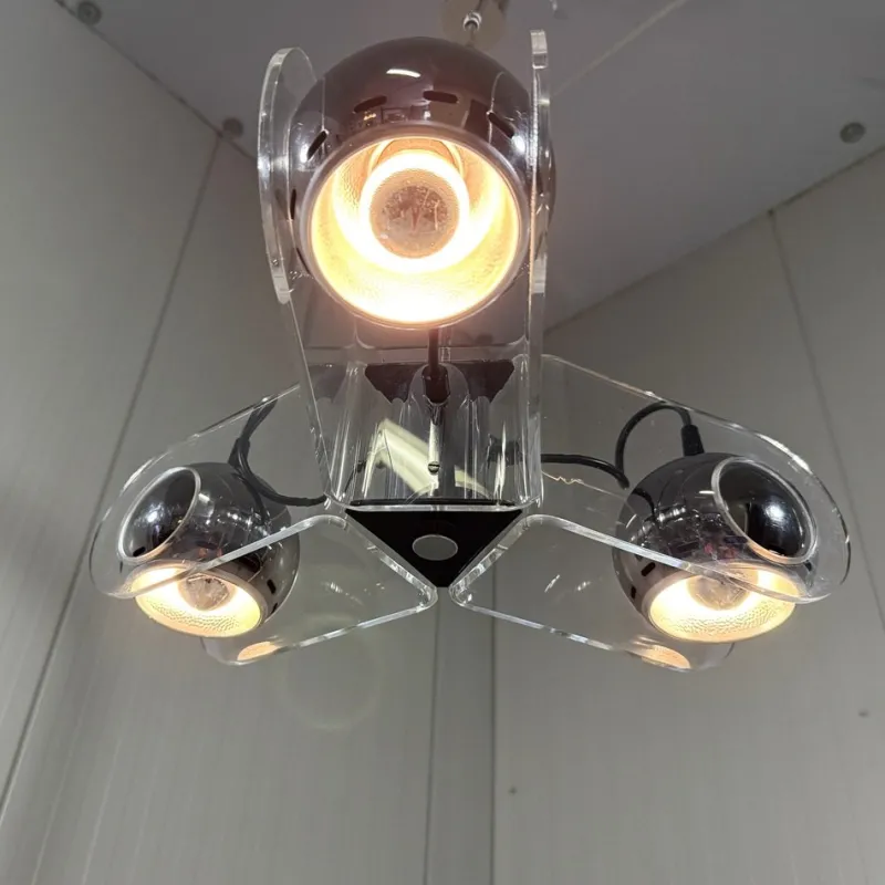 Pamono Acrylic Glass Hanging Lamp in the style of Gino Sarfatti, 1970s> Ceiling Lights