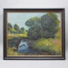 Best Pamono Adelbert Wimmenauer, Impressionist Landscape, 1890s, Oil on Canvas, Framed