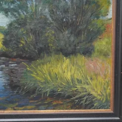 Best Pamono Adelbert Wimmenauer, Impressionist Landscape, 1890s, Oil on Canvas, Framed