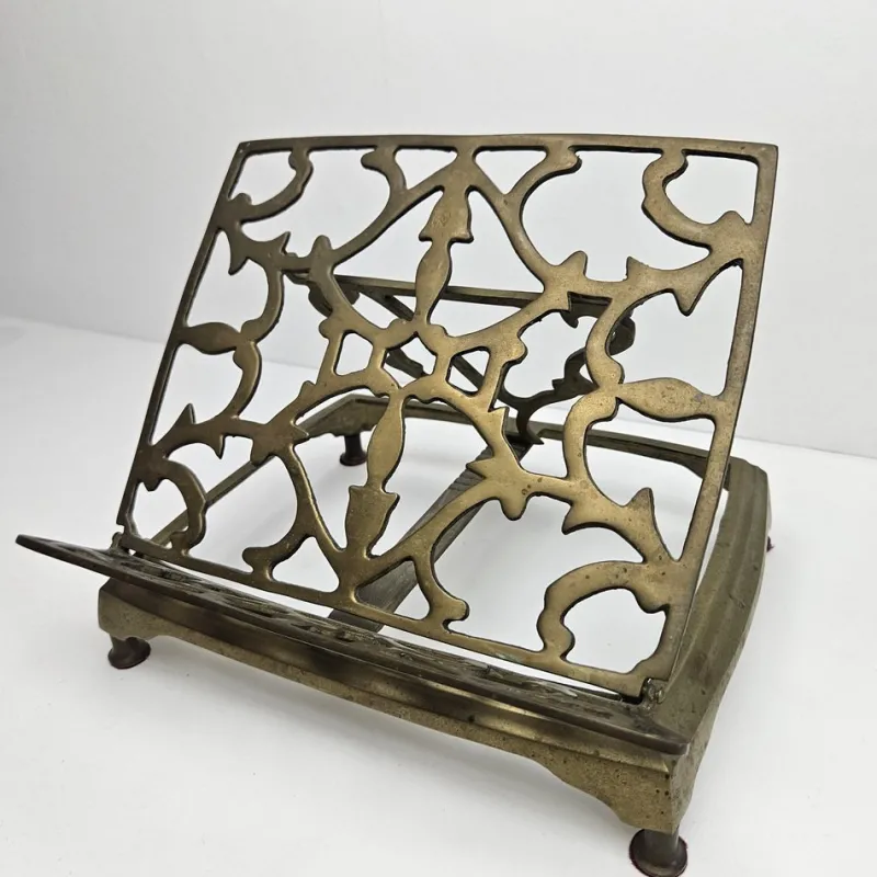 Pamono Adjustable Book or Magazine Stand in Brass, 1890s> Magazine Racks