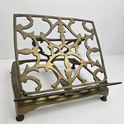 Pamono Adjustable Book or Magazine Stand in Brass, 1890s> Magazine Racks