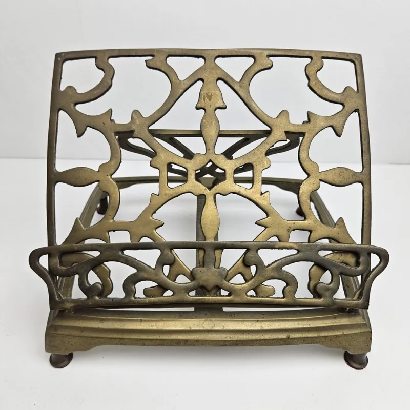 Pamono Adjustable Book or Magazine Stand in Brass, 1890s> Magazine Racks