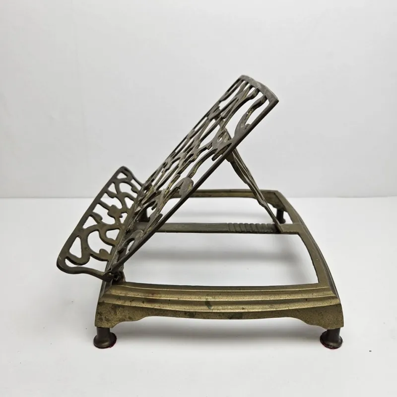 Pamono Adjustable Book or Magazine Stand in Brass, 1890s> Magazine Racks
