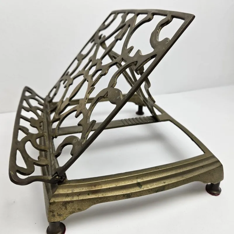 Pamono Adjustable Book or Magazine Stand in Brass, 1890s> Magazine Racks