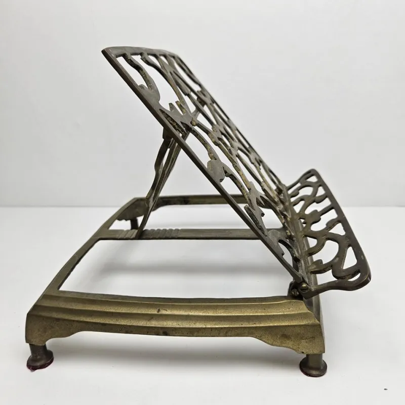 Pamono Adjustable Book or Magazine Stand in Brass, 1890s> Magazine Racks