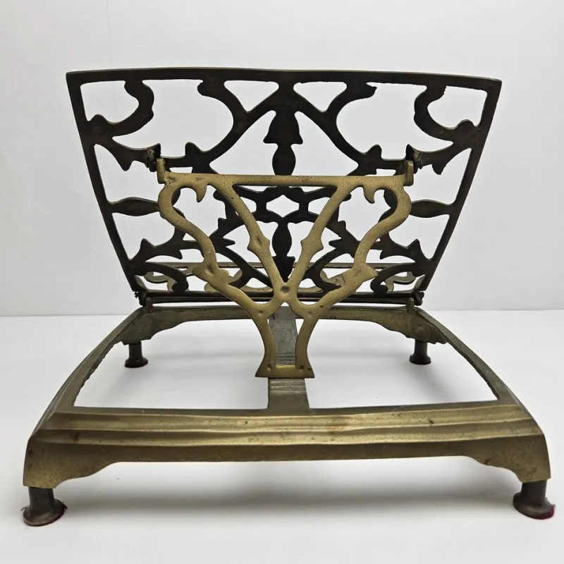 Pamono Adjustable Book or Magazine Stand in Brass, 1890s> Magazine Racks