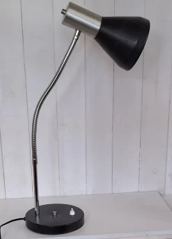 Pamono Adjustable Desk Lamp with Chrome-Plated and Black Painted Metal Frame, 1980s> Table Lamps