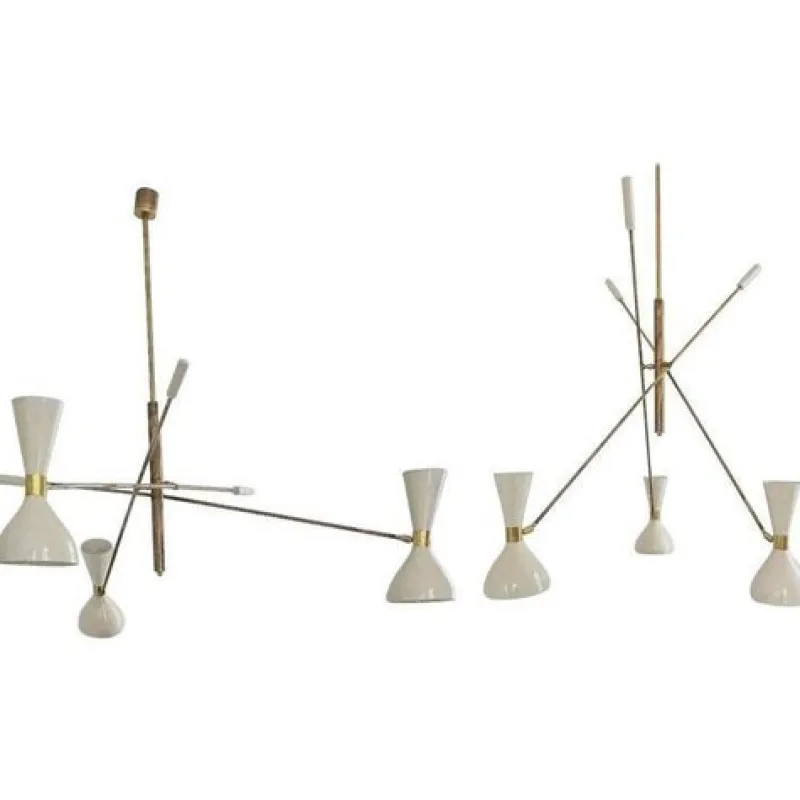 Pamono Adjustable Three-Arm Chandelier by Silvio Piattelli> Ceiling Lights