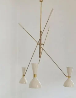 Pamono Adjustable Three-Arm Chandelier by Silvio Piattelli><noscript><img width=