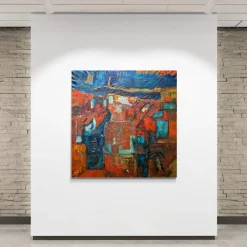 Pamono Adolf Gerhard, Composition-Landscape, German Expressionist, Large Pastose Painting, 1970> Abstraction